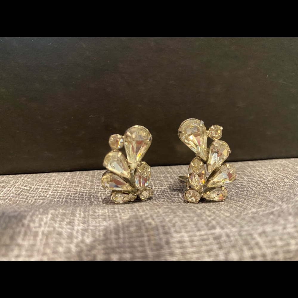 VTG Clip-On Crystal Earrings